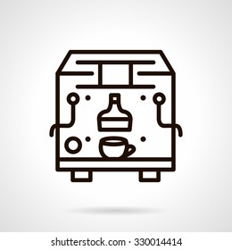 Coffee making equipment for cafe and restaurants. Black simple line vector icon. Web design elements for business and site. 
