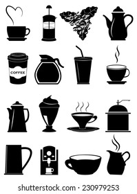 Coffee making icons set
