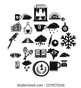 Coffee making icons set. Simple set of 25 coffee making vector icons for web isolated on white background