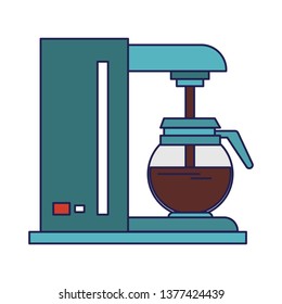 Coffee making machine with pot blue lines