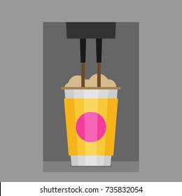 Coffee making with paper cup.