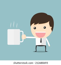 Coffee man. cartoon concept Vector illustration