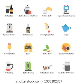 Coffee Manufacturing Flat Vectors Pack