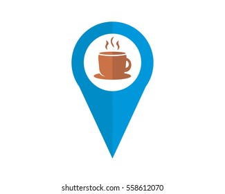 coffee marker map icon symbol logo image vector pin locate