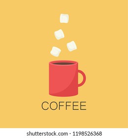 Coffee and marshmallow cartoon vector. symbol. logo. wallpaper.