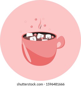 Coffee with marshmallows. Coffee with cheerful marshmallows.  Coffee drink with marshmallows.