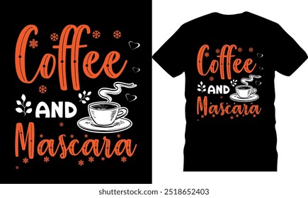 Coffee and mascare, happy holidays, celebration poster, illustration, christmas tshirt design, holiday greetings, merry christmas typography design, santa claus t shirt, unique xmas  christmas shirt