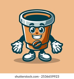 Coffee Mascot Cartoon Vector Art, Illustration and Graphic