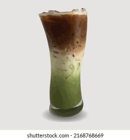 Coffee matcha greentea latte cool