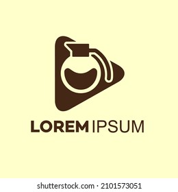 Coffee media logo design template. Coffee and play logo design.