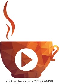 Coffee media logo design template. Coffee and play logo design.
