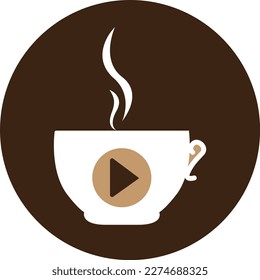 Plantilla de diseño del logotipo de medios de café. Diseño del logotipo de café y juego.