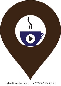 Plantilla de diseño del logotipo de medios de café. Diseño del logotipo de café y juego.
