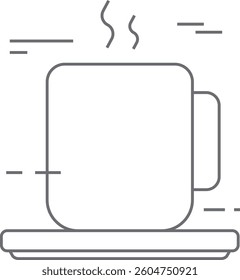 Coffee meeting icon with black outline style. web, bag, white, shape, flat, outline, sugar. Vector Illustration