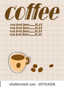 Coffee. menu .