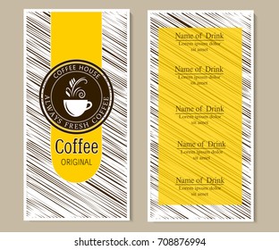 Coffee menu.