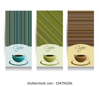 Coffee menu card. Vector.