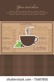 coffee menu card. vector illustration