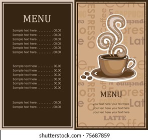 Set Creative Menus Hot Drinks Different Stock Vector (Royalty Free ...