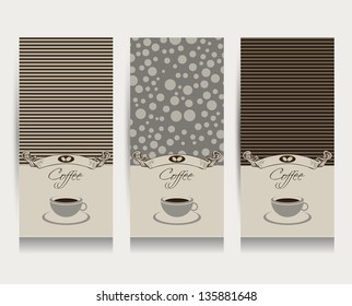 Coffee menu card. Vector retro vintage style.