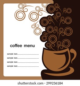 coffee menu with coffee cup