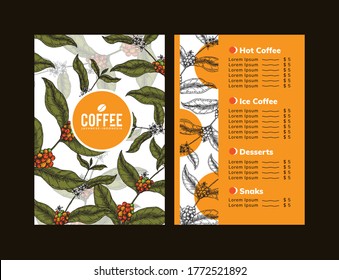 coffee menu design concept with illustration