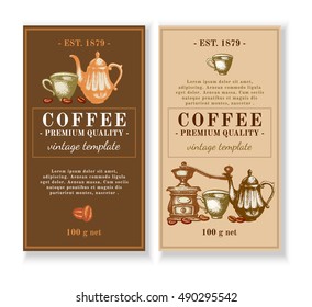 Coffee menu design template black coffee latte cappuccino packaging design for coffee 