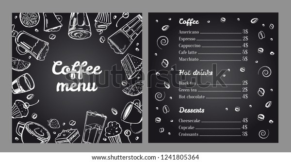 Coffee Menu Design Template Cover List Stock Vector (Royalty Free ...