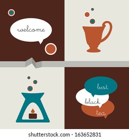 Coffee menu flyer. Vector background illustration.