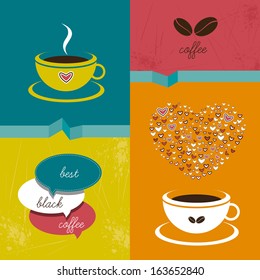 Coffee menu flyer. Vector background illustration.