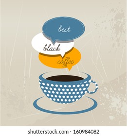 Coffee menu flyer. Vector illusstration background.
