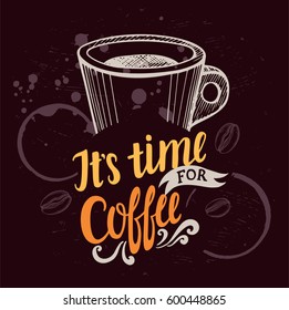 Coffee menu graphic element for restaurant and cafe. Design poster with hand-drawn elements in doodle style.