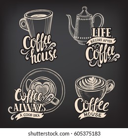 Coffee menu graphic element for restaurant and cafe. Design poster with hand-drawn elements in doodle style.