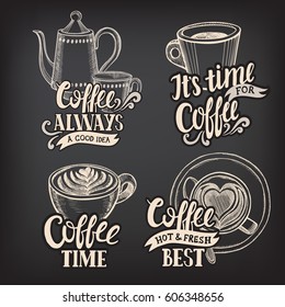Coffee menu graphic element for restaurant and cafe. Design poster with hand-drawn elements in doodle style.