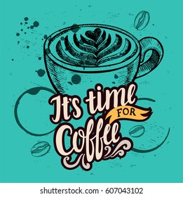 Coffee menu graphic element for restaurant and cafe. Design poster with hand-drawn elements in doodle style.