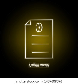coffee menu hand draw neon icon. Element of coffee illustration icon. Signs and symbols can be used for web, logo, mobile app, UI, UX