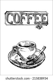 Coffee menu illustration