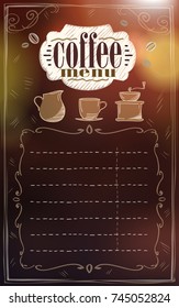 Diseño de la lista de menús de café, espacio de copia para texto