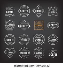Kaffeekarte Logo Vorlage Vintage geometrische Abzeichen. Vektor-Lebensmitteldesign.