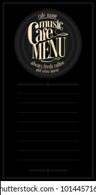 Coffee Menu music black long.Vector illustration