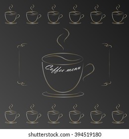 coffee menu on a black background