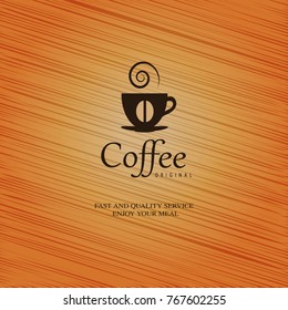 Coffee menu on a brown background