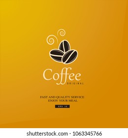 Coffee menu on a orange background.