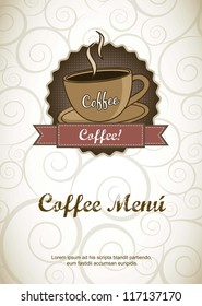 coffee menu over ornament background. vector illustration