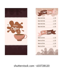 Coffee menu. Perfect for breakfast and hot drinks. Logo for coffee shops and restaurants.