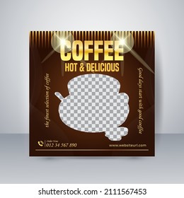 Coffee menu social media post banner templates for Promotions on the menu
