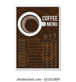 coffee menu template graphic  design objects