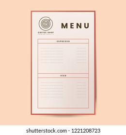 Coffee menu template isolated vector