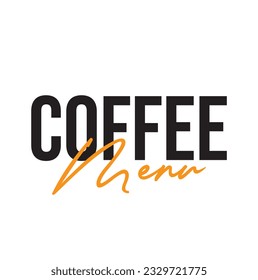 Coffee Menu Typography White Color Text on white Background