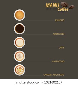 Coffee menu Vector illustration